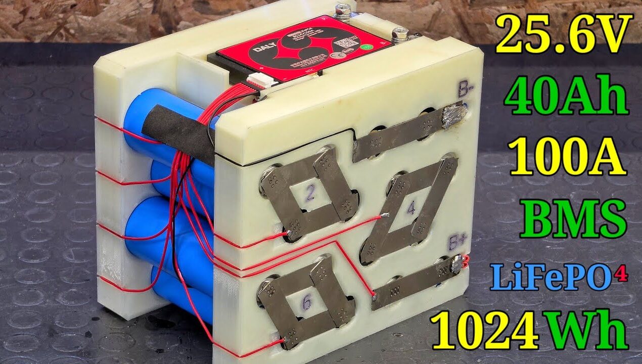 DIY 25.6V 40Ah LiFePO4 Battery Pack Using EVE IFR40135 Cells | Full Build Guide