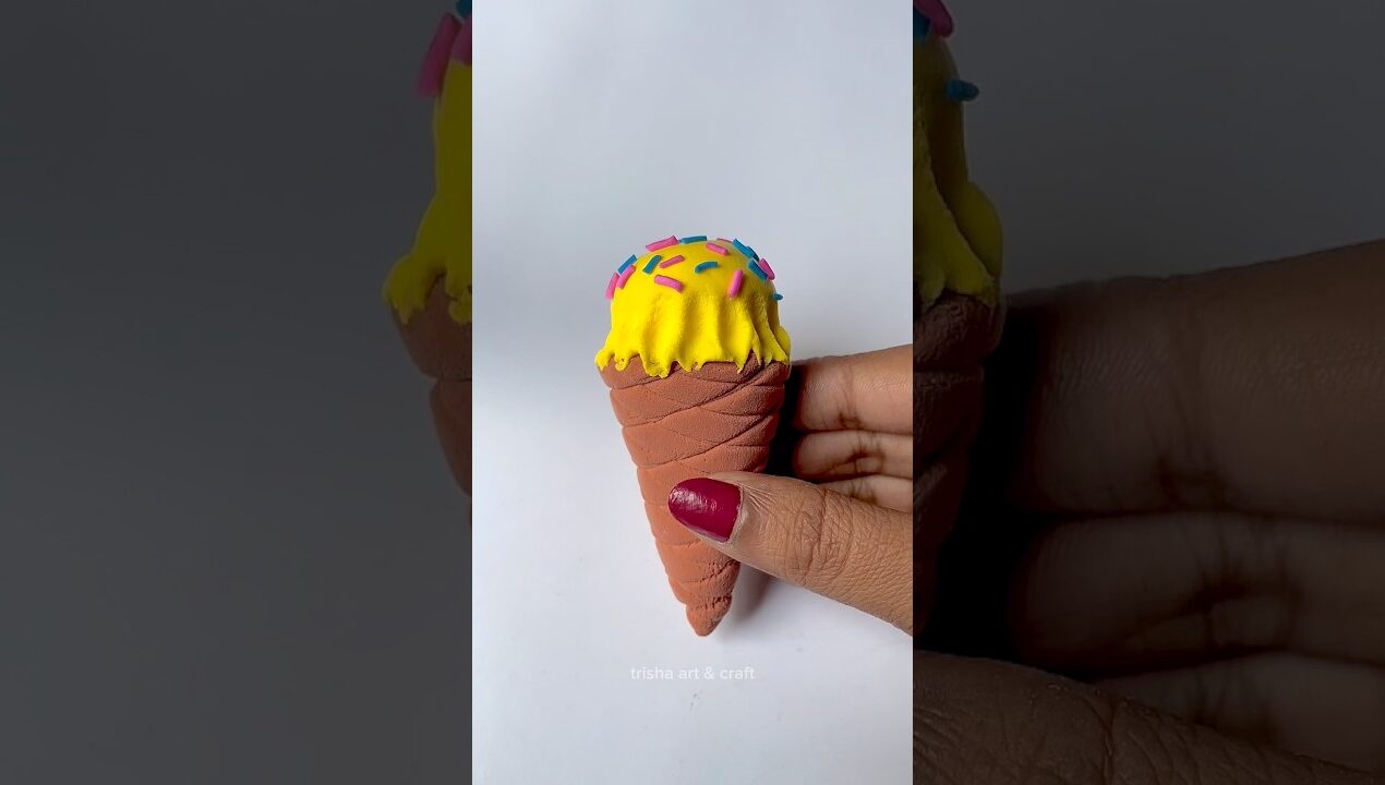 how to make ice cream very easily with clay #diy #art #craft #clay #claycraft #clayart
