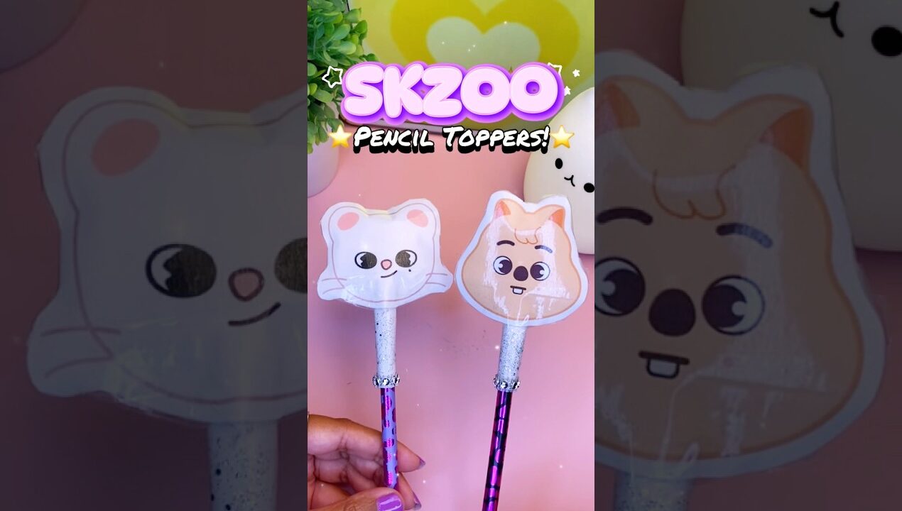 ⭐️SKZOO Pencil Toppers DIY! #kpopdiy #hanquokka #straykids #skzoo #skz #ytshorts #penciltopper #cute