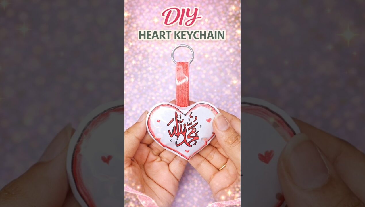 easy DIY Eid keychain 🩷 Easy paper Keychain Craft | Ramadan Special #shorts