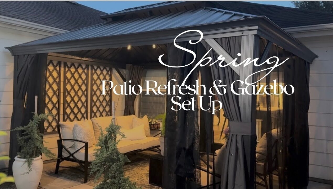 Small Patio Spring Refresh & Gazebo Setup | Decorate with Me