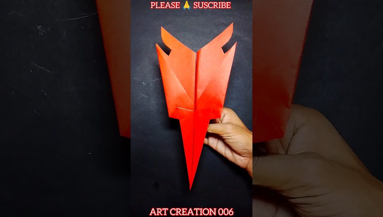 simple origami paper red paper jet plane easy craft #viral