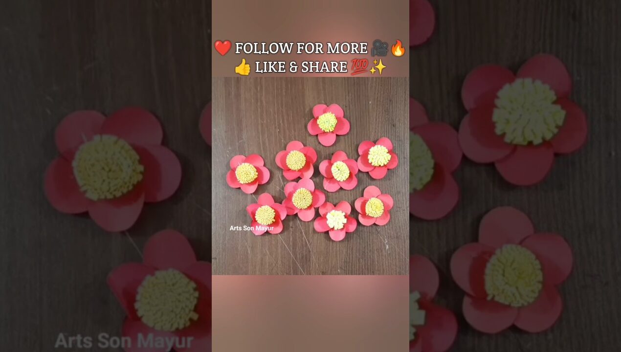 Amazing Paper Flower Craft 🌸 | Creative Paper Flower Making Tutorial | Easy DIY Paper Flower #shorts