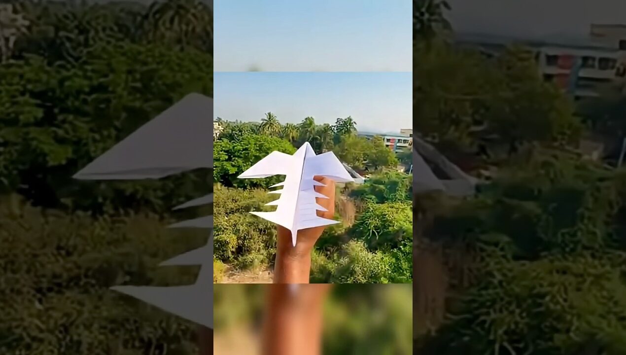 How to make homemade origami jet rocket plane ✈️ #diy #paper #origami #craft #papercraft #shorts