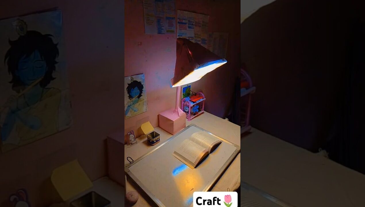 💭💡DIY table lamp #homemade #lamp #easycraft #ideas paper craft #tablelamp #diy #explore #fyp #short
