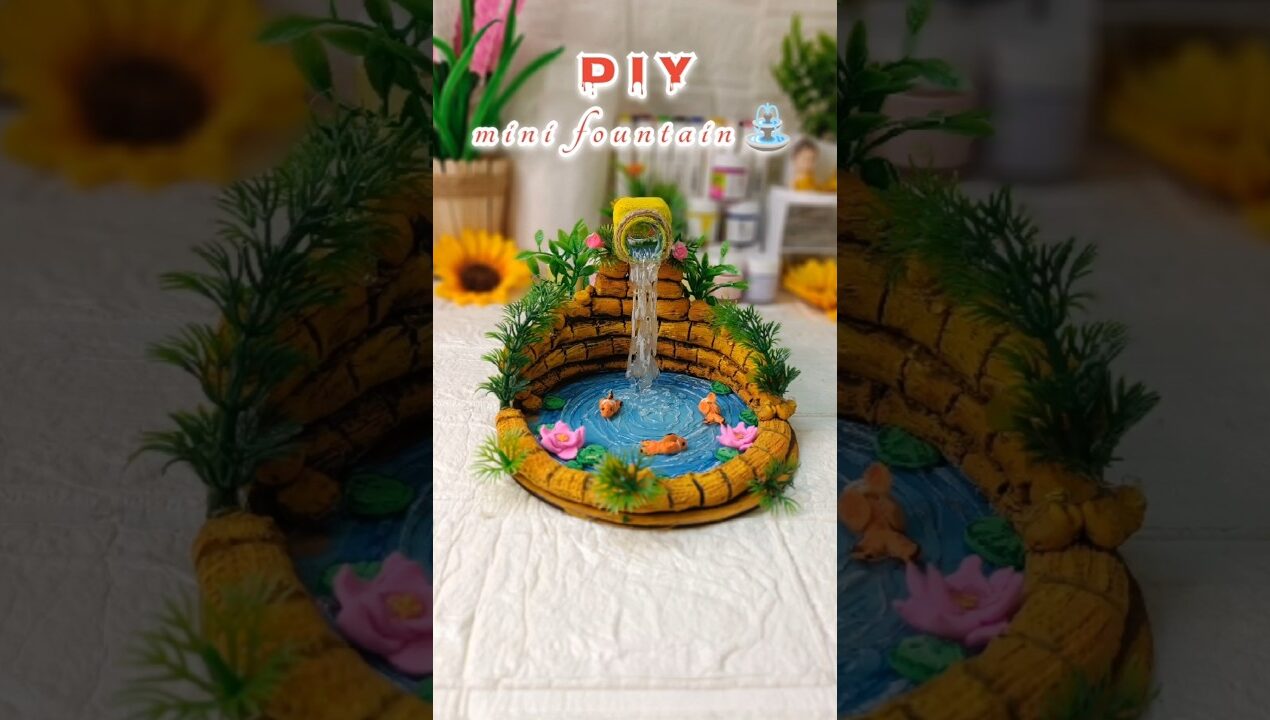 Diy mini water fountain| Diy craft idea| #diy #craft #art #clayart #handmade #painting #homedecor