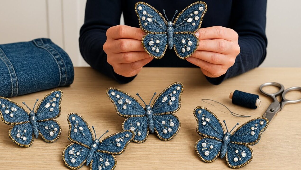 DIY Denim Butterflies – 🦋Upcycle Old Jeans into Gorgeous Decor