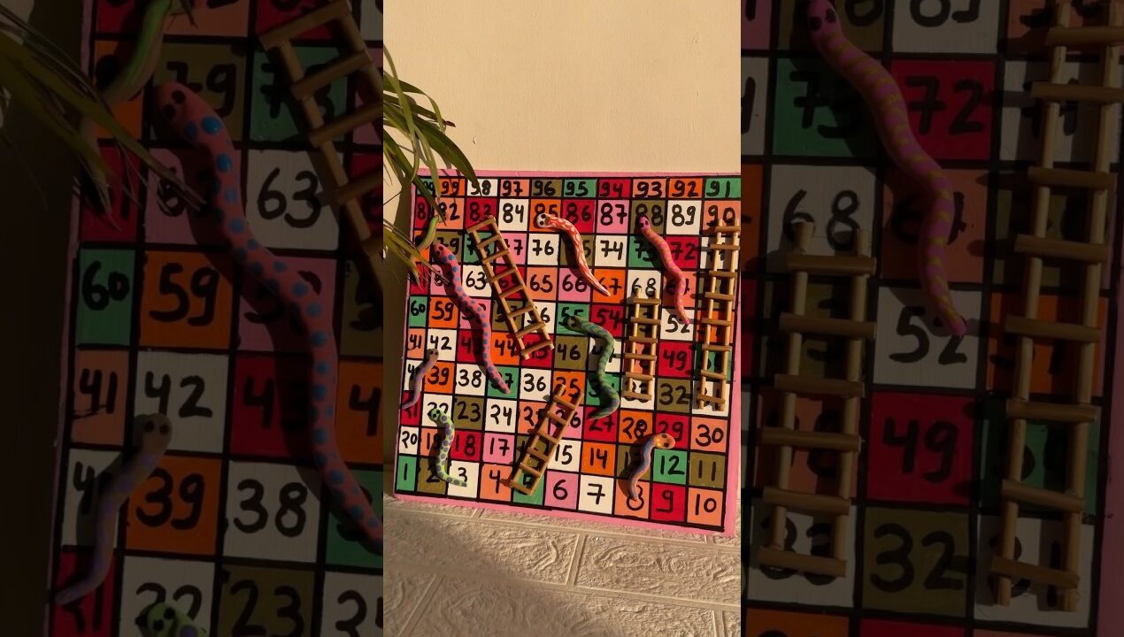 waste tile se banaya ludo or ￼saanp seedi game ||diy board game#diy #shorts #trending #indiagames