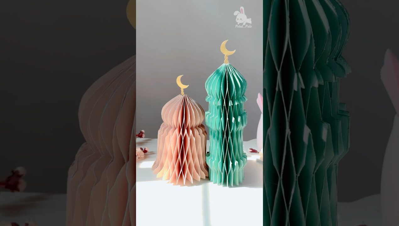 DIY easy radial Mosque decor using paper🕌✨ |Ramadan decor crafts|#shorts