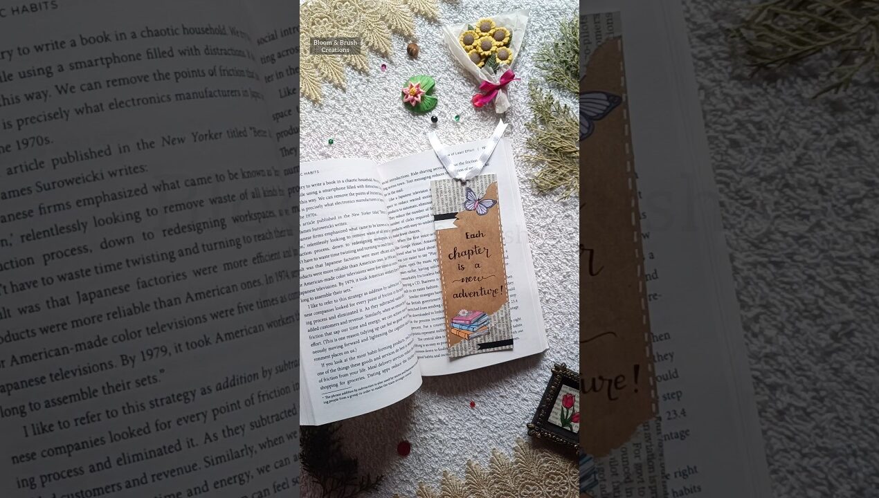 DIY Aesthetic Bookmark 🔖 । #viralshorts #trendingnow #bookmark