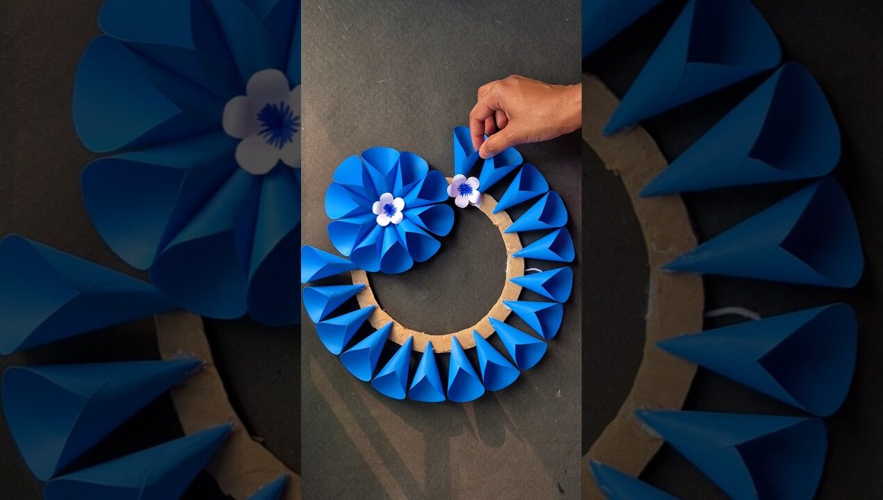 Easy 🌼 paper craft wall hanging ✨️#youtubeshorts #shorts #wallhanging