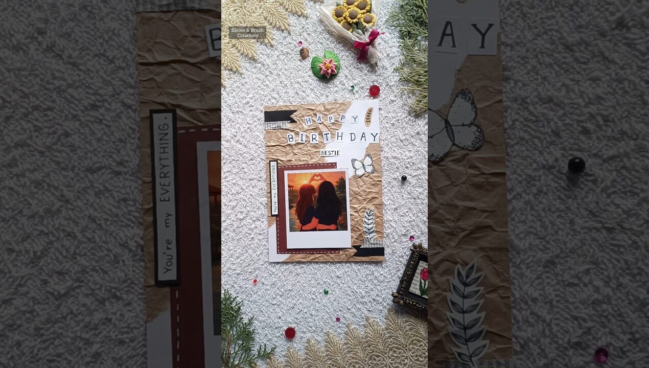 DIY Birthday Card 🤎 | Easy Vintage Card । #aesthetic #trendingnow #viralvideo #birthday #diy