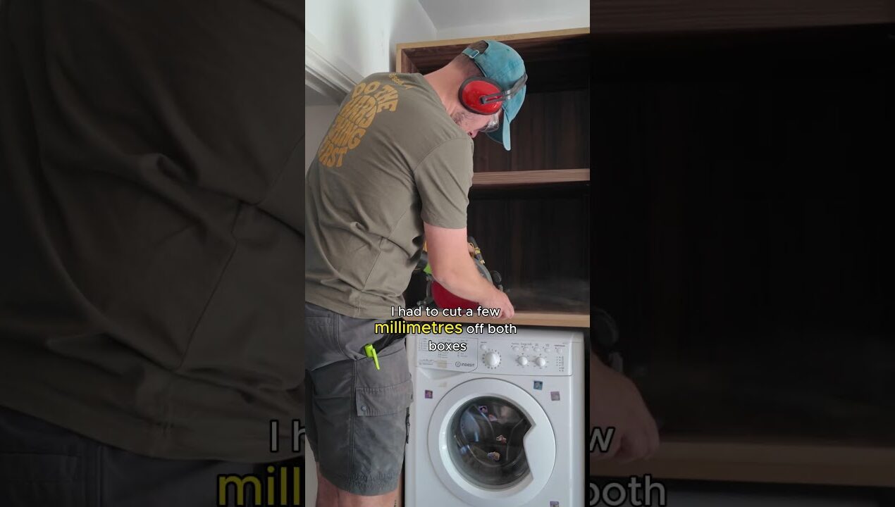 You would not believe the effort – Washing machine cabinet #diy #homerenovation #woodworking