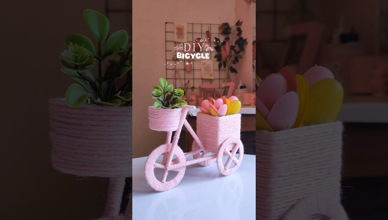 Diy Bicycle🚲|| Aesthetic Room Decor craft #shorts #viral #diy #craft #trending #art #aesthetic #yt