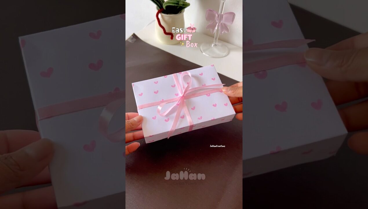 Easy paper gift box 🎁 #diy #craft  #giftbox #handmade #shortvideo