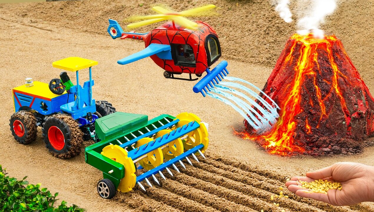 TOP Most Creative DIY Spiked Rotary Plough Machine | Firefighting Helicopter | HP Mini DIY Tractor