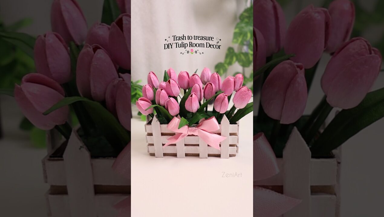 Pista shells ➡️ Tulip garden DIY 🌷✨ #viralshorts