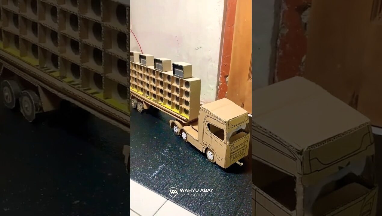 Diy Membuat Mobil Truk Takbir Dari Kardus | Make a truck scania #trendingshorts #truk #takbiran