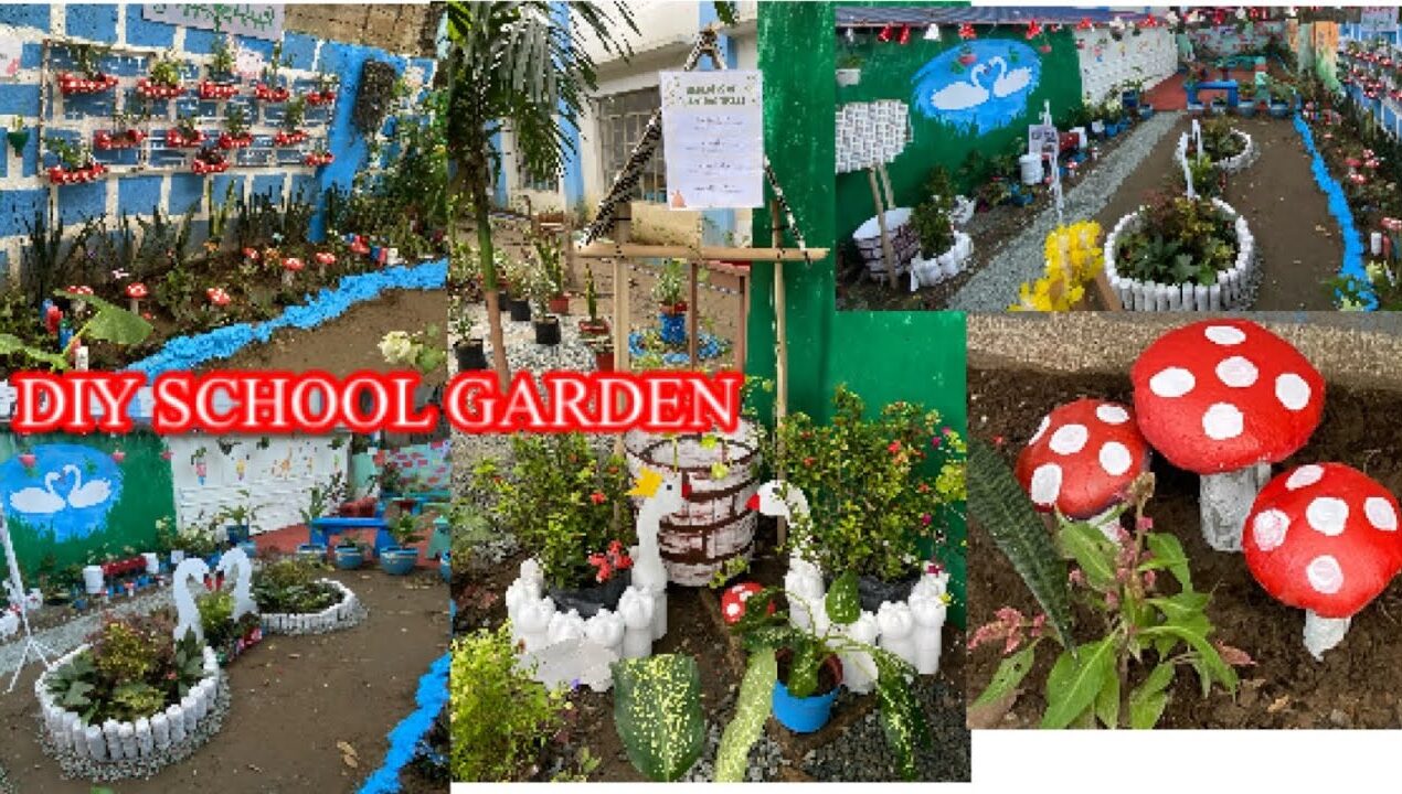 DIY swan lake garden|DIY school garden
