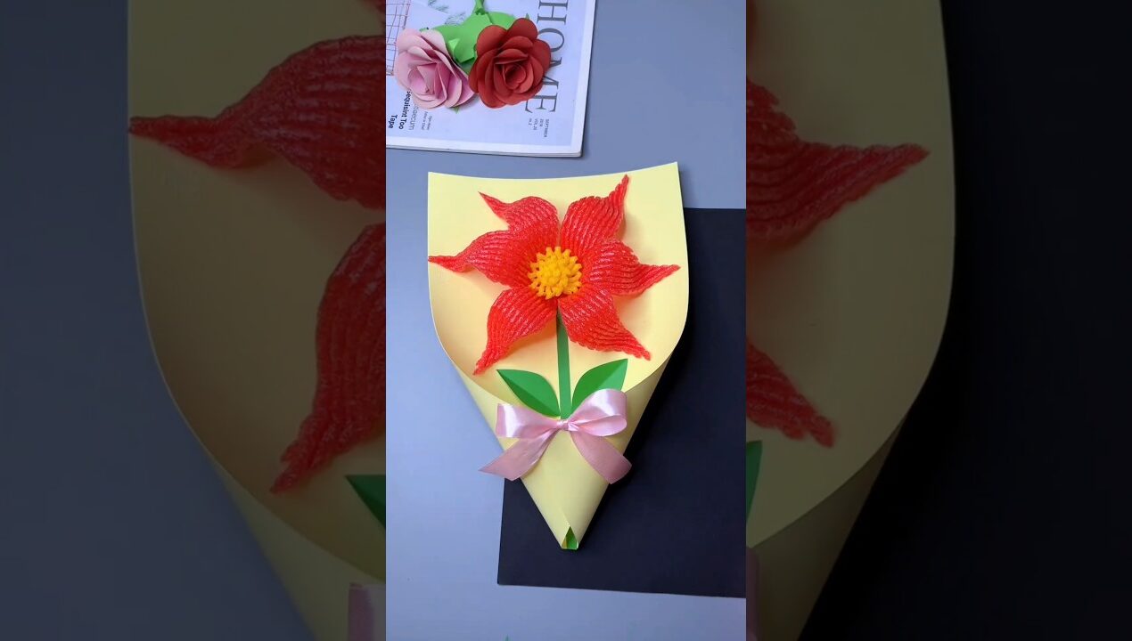 How to make Flower with Fruit Net Unique Waste Material Craft #upcycling #upcycleproject #lifehacks