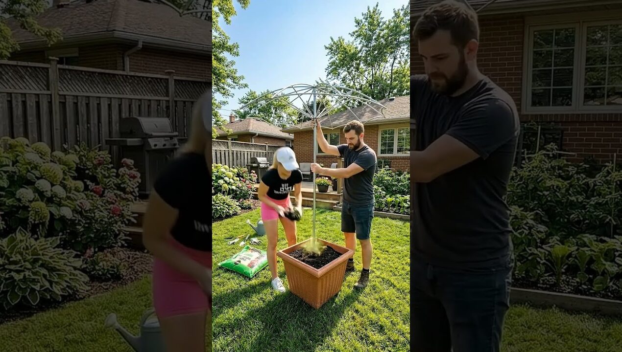 The Umbrella Trellis! ⛱️🍅 Turning an Old Frame Into a Massive Tomato Tower