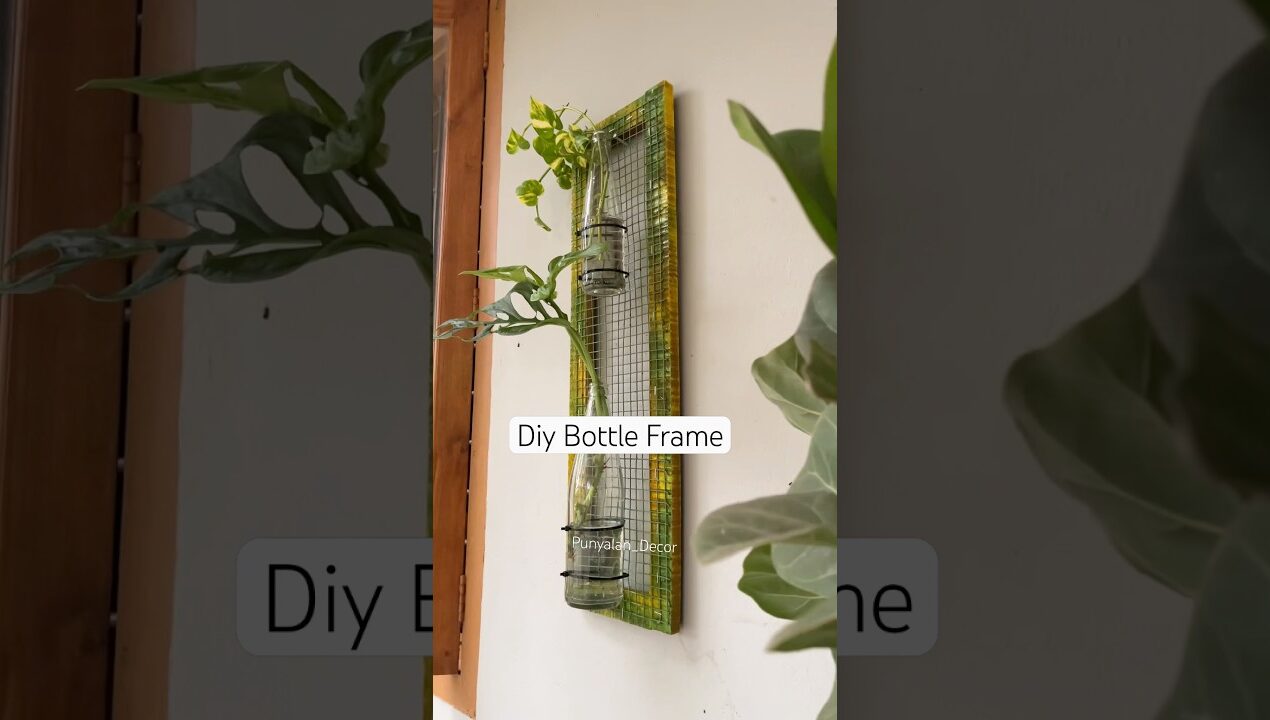 Diy Bottle plant Frame making 🪴#bottleplanter #garden #homeimprovement #woodendecor #tools #plants