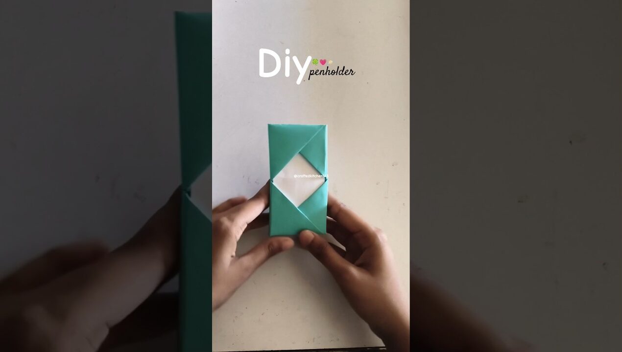 DIY pen holder tutorial | paper pen holder | #penholder #paper #noglue #diy