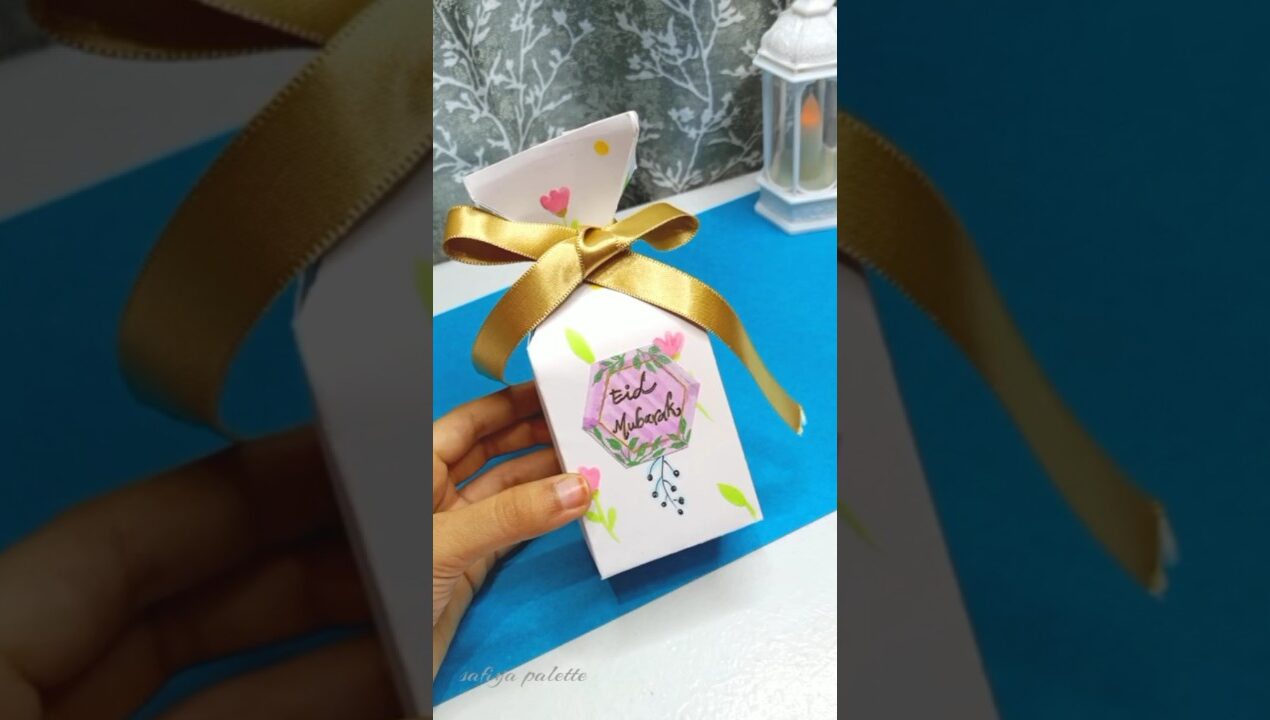DIY Eid Gift Box  🎁🌙 | Easy Ramadan Craft Idea | Eid Mubarak Gift idea | #shorts #eidmubarak #diy