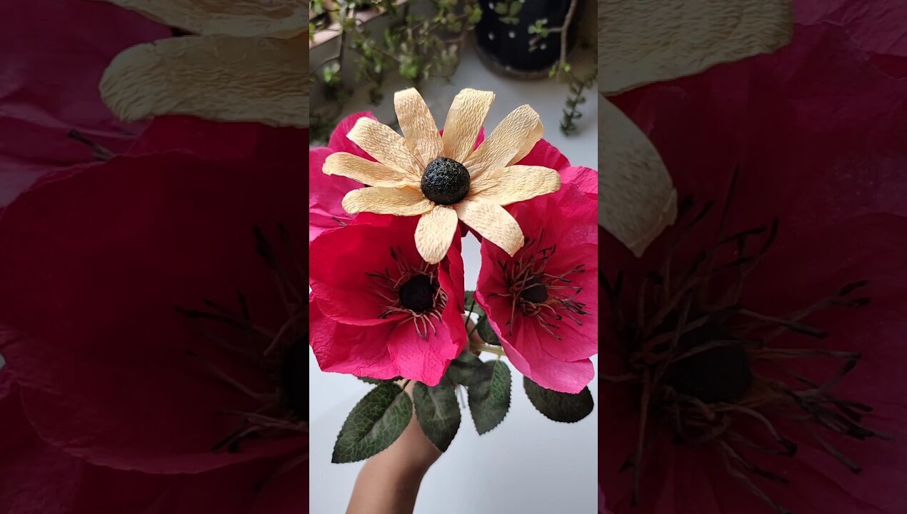 Black-eyed Susan || DIY tissue paper FLOWER #diy #flowers