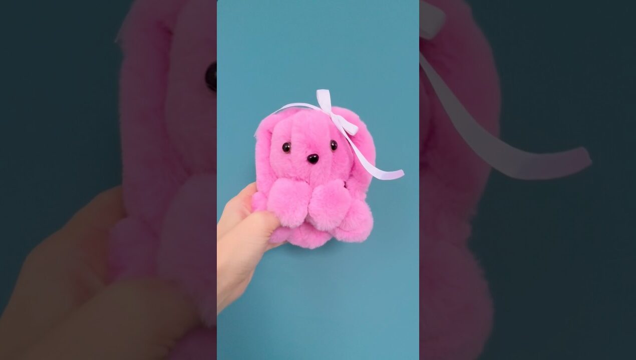 🐰💗NO SEW Cutest Pink Bunny #easycrafts #diy #cute