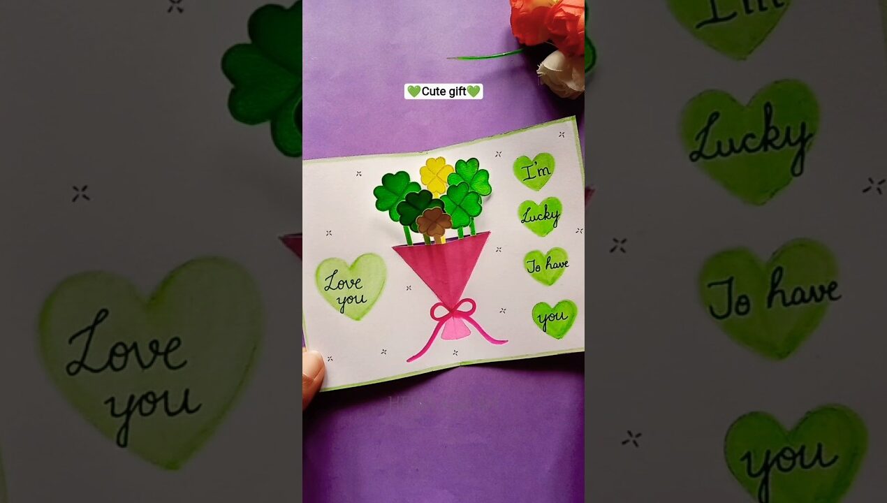 Easy Pop-up Card Idea🍀 #shorts #diy #craft