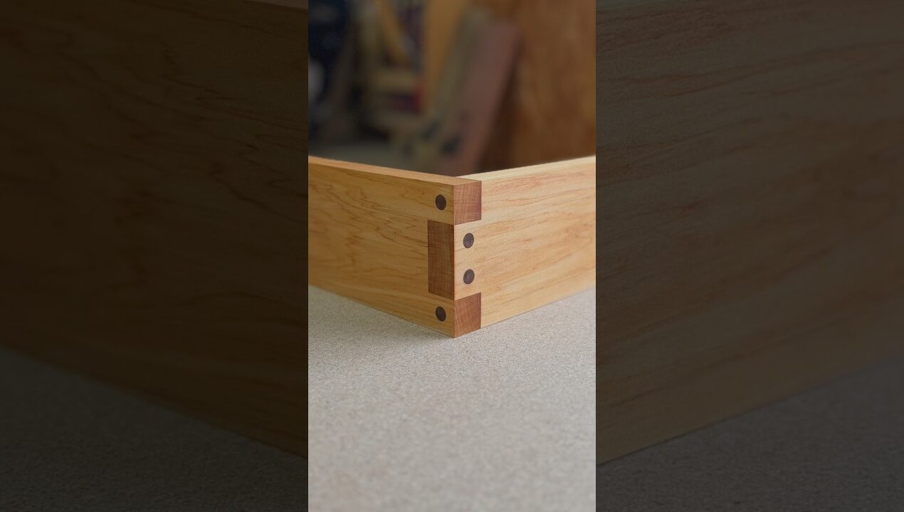 An Unusual Dowel-Reinforced Joint #shorts #woodworking #diy