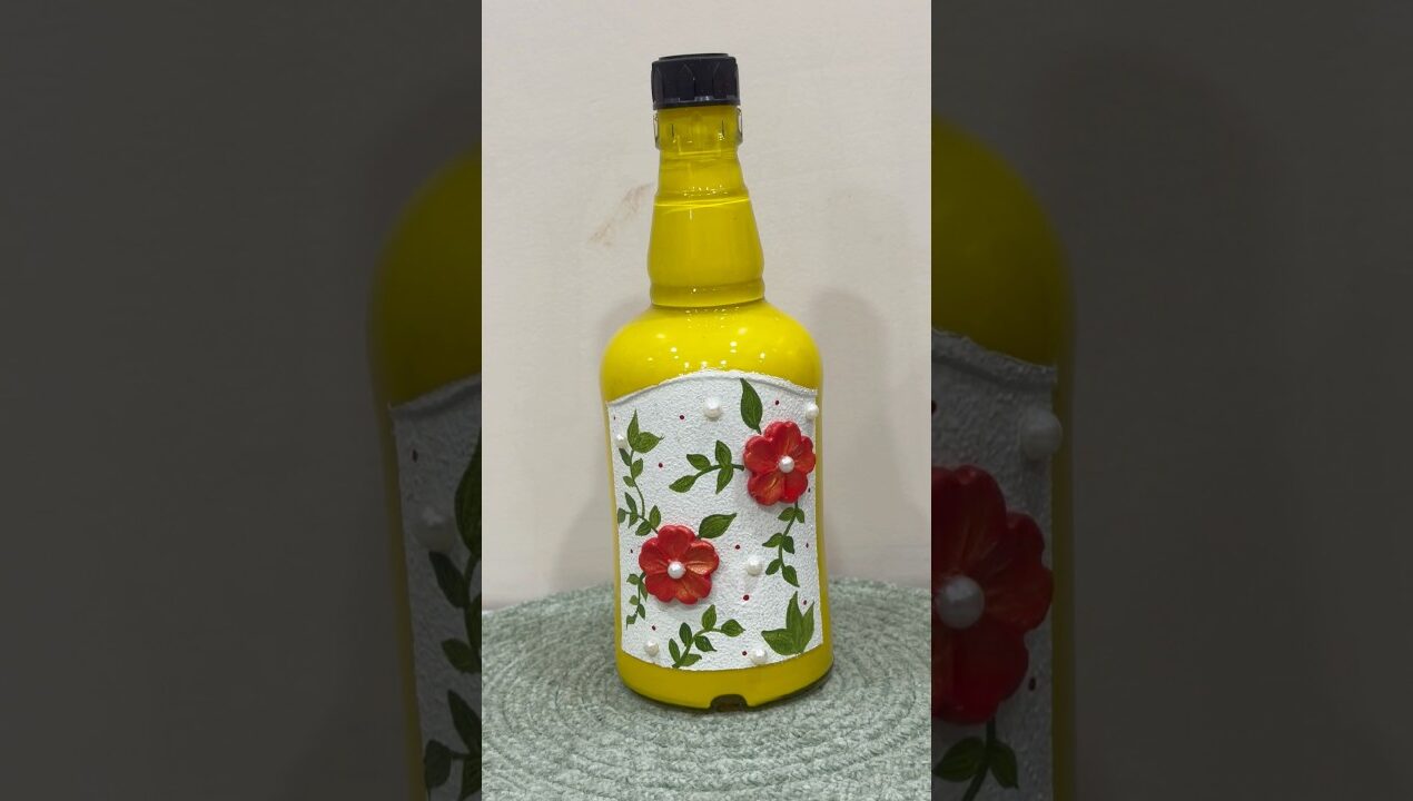 DIY Bottle Art #shorts #youtubeshorts #diy #bottleart #handmade #kidsvideo #kids #craft #homedecor