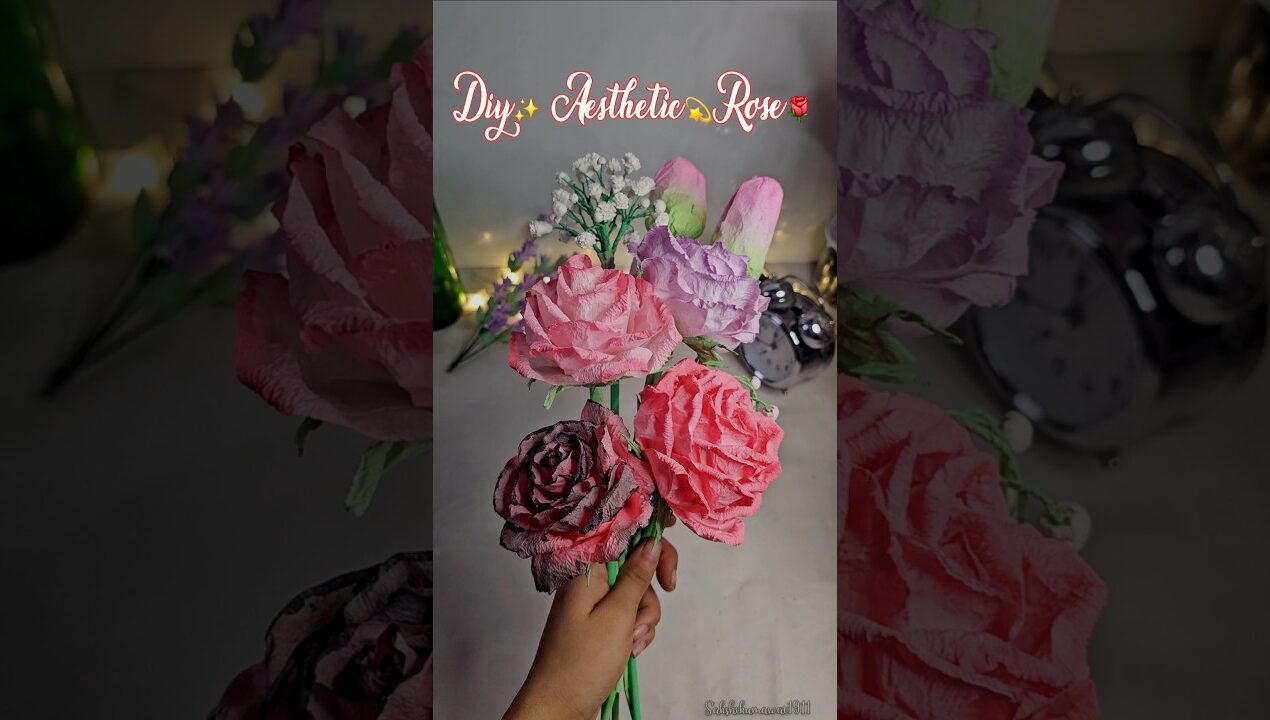 How to make rose with paper | diy aesthetic rose #diy #craft #artand craft #shorts #flowers