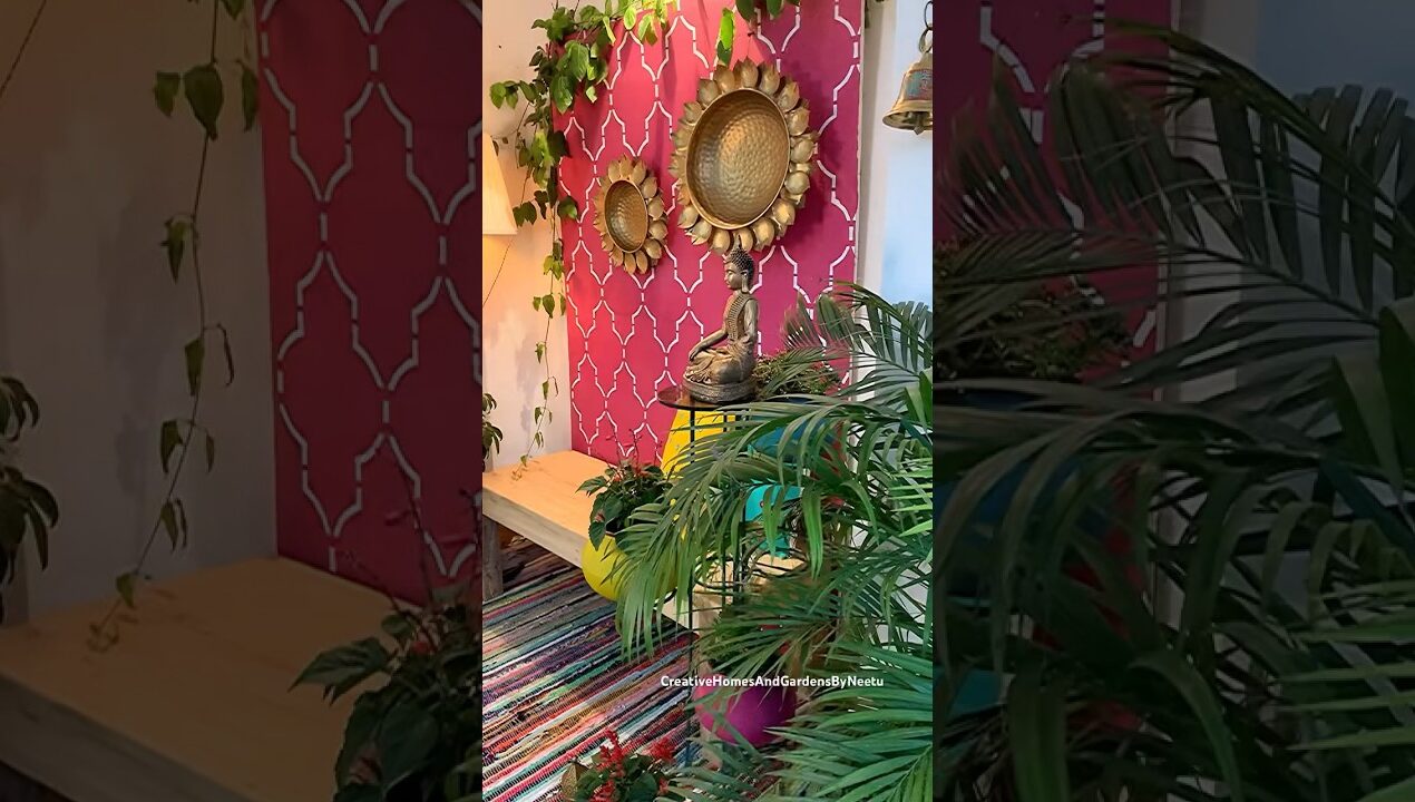 Balcony makeover using Diwali Urli #shorts #balconymakeover #smallbalcony #balconygarden #diyideas