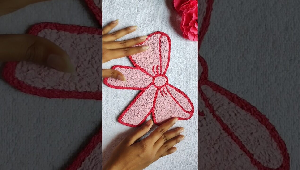 Wall Decor using Tissue paper 🎀_#diy #shorts
