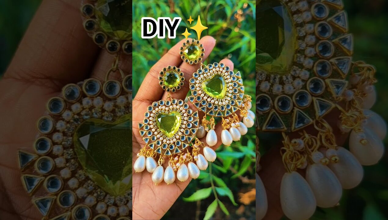 ഒരു Hevy Earrings ആയാലോ 😍🫰 എങ്ങനുണ്ട്…? 🤩 #diy #jewllerymaking #handmadejewelry