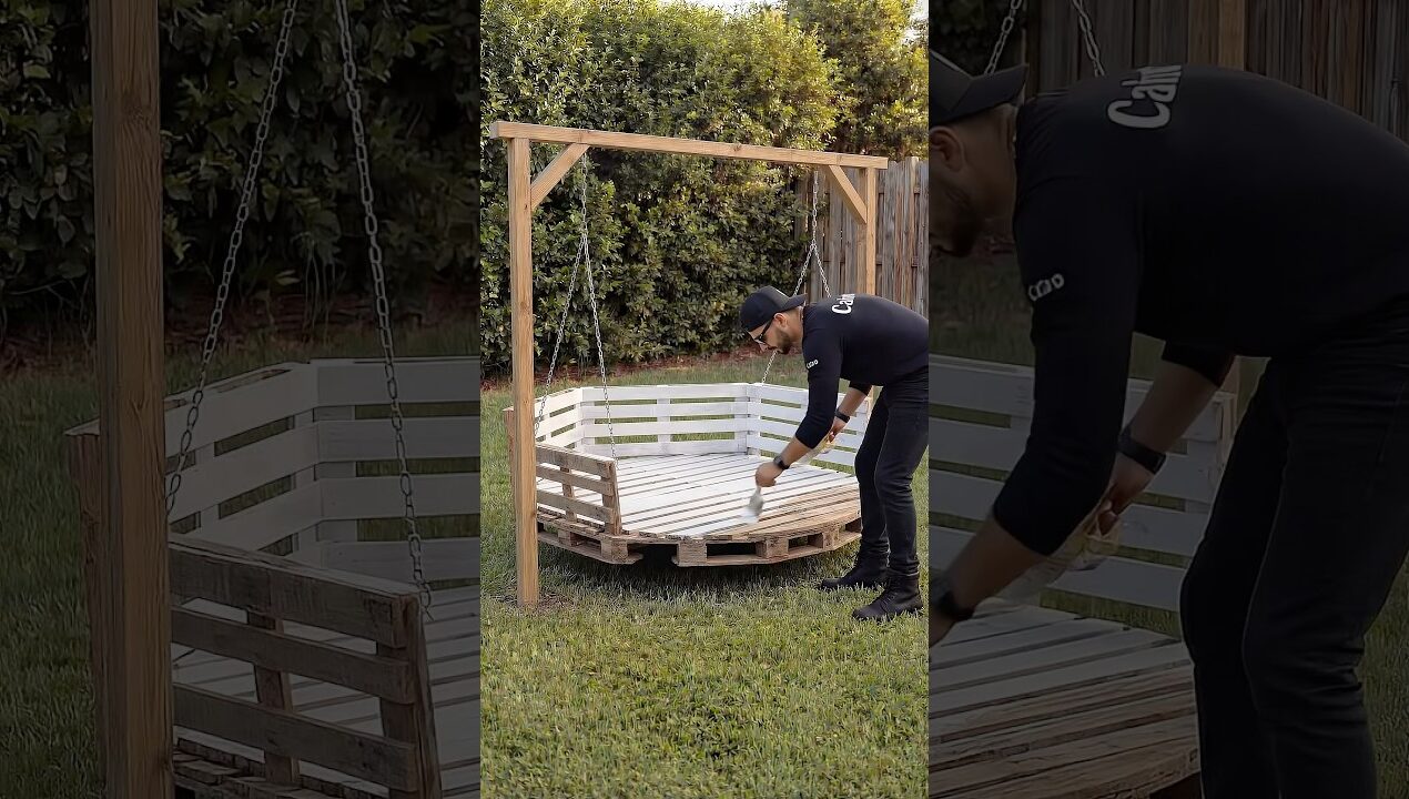Turning Old Pallets into a Luxury Outdoor Swing! 😱