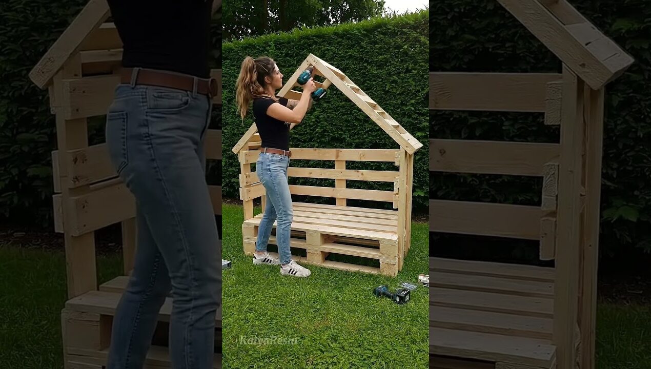 DIY Pallet Garden Bench – Amazing Backyard Relaxation Spot Made from Pallets!