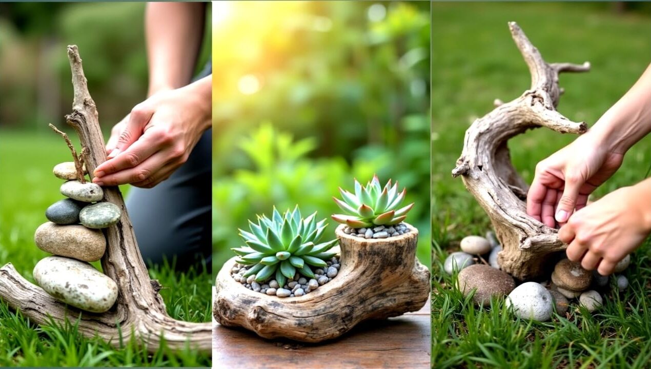 Rustic Garden Art Ideas: Create Beautiful DIY Decor Using Stone & Driftwood!