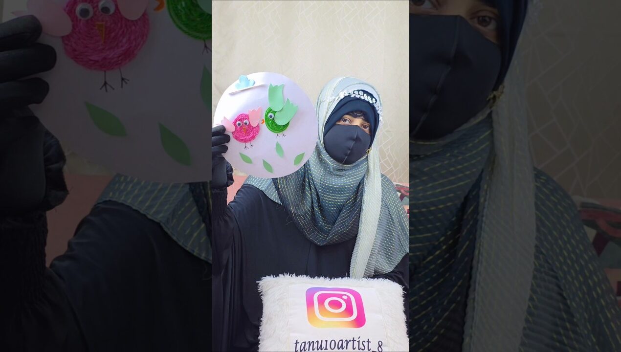 thread birds painting ideas/ Thread se bird banaen #ytshorts #support #craft #viralshort