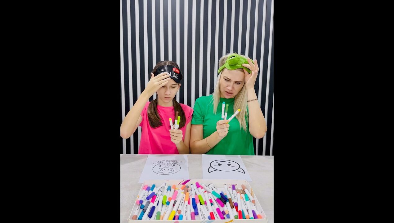 3 Marker Challenge 🤮😈 #3markerchallenge #shorts #colorchallenge #drawing #diy #art