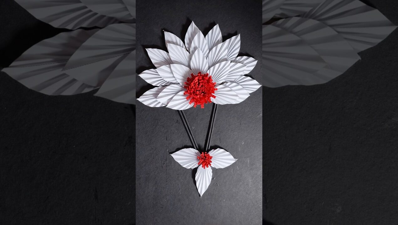 DIY Paper Craft: Wall Decor 🌸🌿 #shortvideo #papercraft #kunicrafts