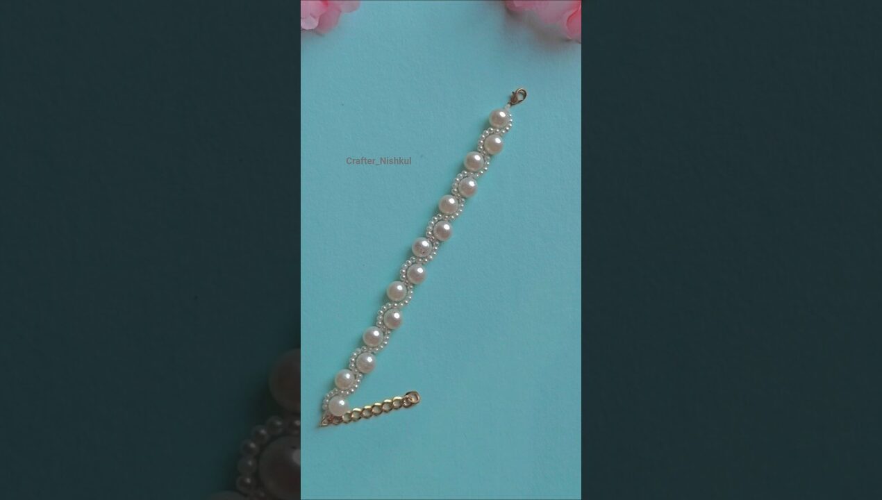 DIY Pearl Bracelet Making at Home 🤍| Easy & Beautiful shorts #diy #bracelet #craft #shorts#handmade