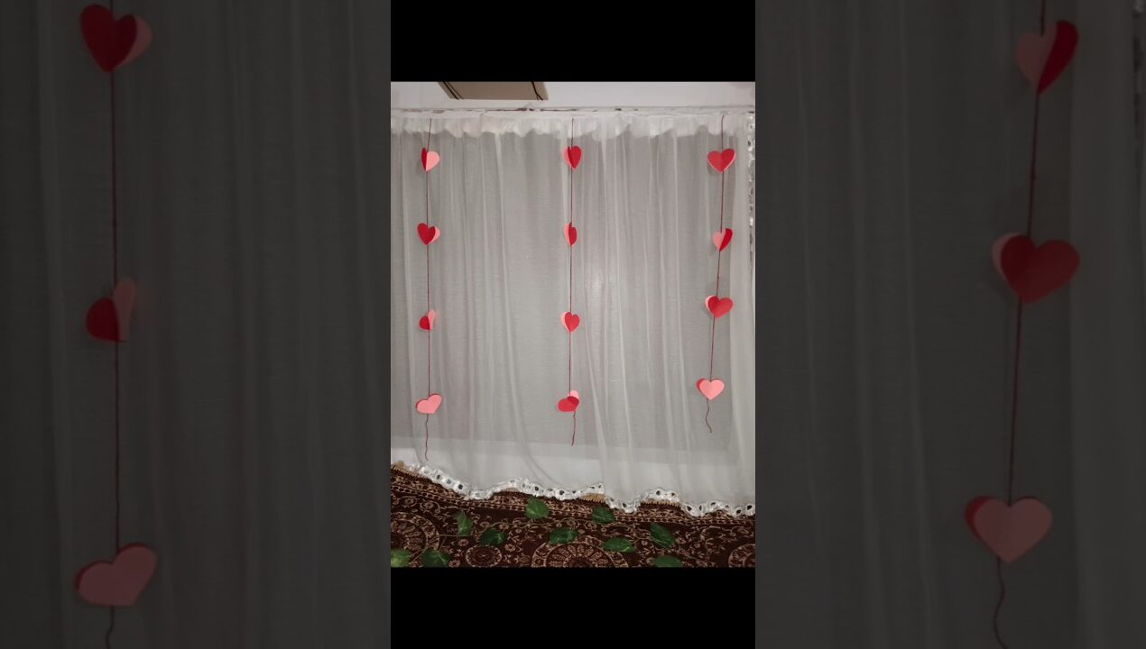 Aesthetic Heart Hanging for Room | Budget Friendly DIY #shortsviral #diy #craft #wallhanging #paper
