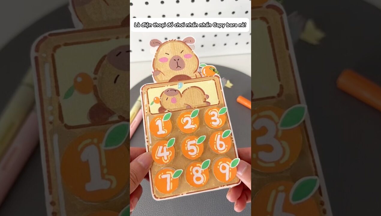 Cách làm “điện thoại Capybara” bằng giấy siêu dễ thương #diy #desksetup #handmade #washitape #craft