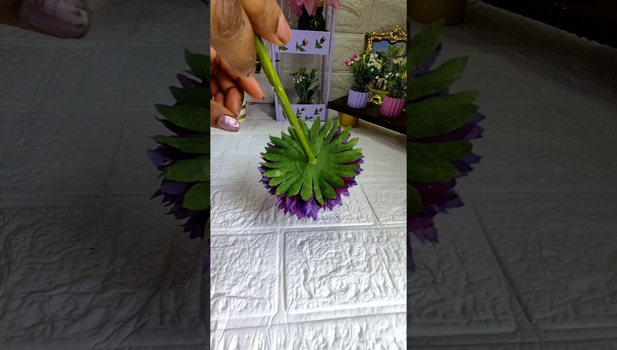 How to Make Dahlia Flowers with tissue paper/DIY Flower Making Ideas with Napkin/Short/Viral