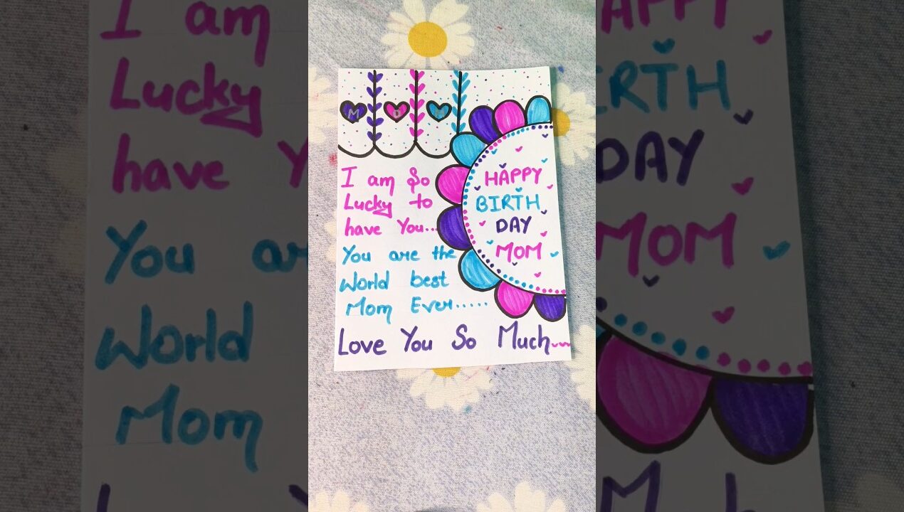 easy birthday card||mom🫶#youtubeshorts #cards #shorts #mom #viral #cardmaking #craft #trending #diy