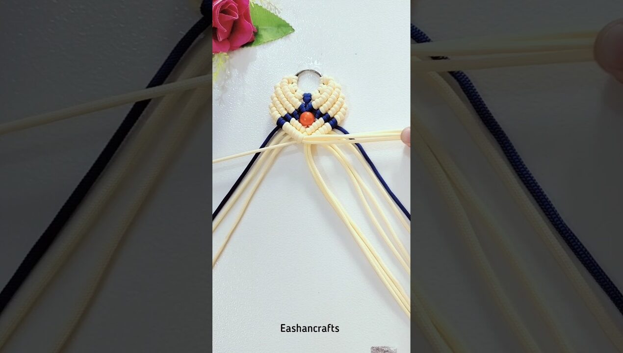 Easy Macrame Keychain DIY 😍 #shorts #diy #crafts #macrame #viral #youtubeshorts