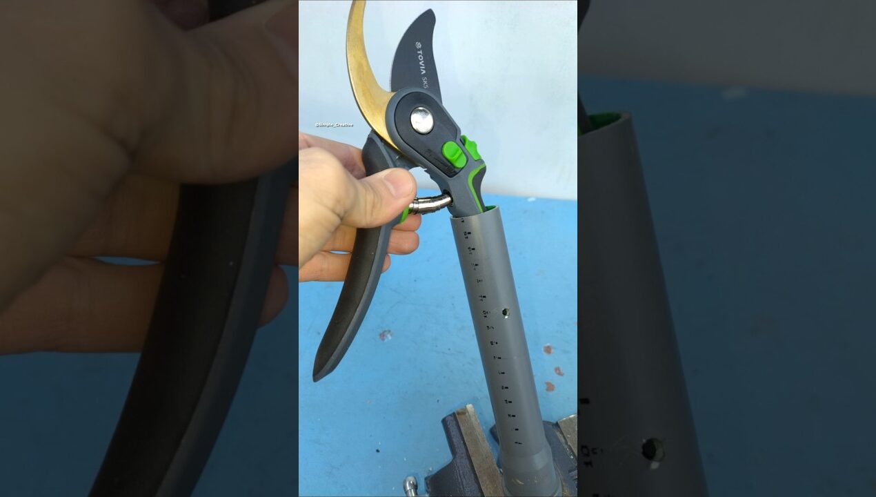 A Great Gardening Tricks using PVC Pipe and Pruning Shears for Cutting Branches at height #diy #tips
